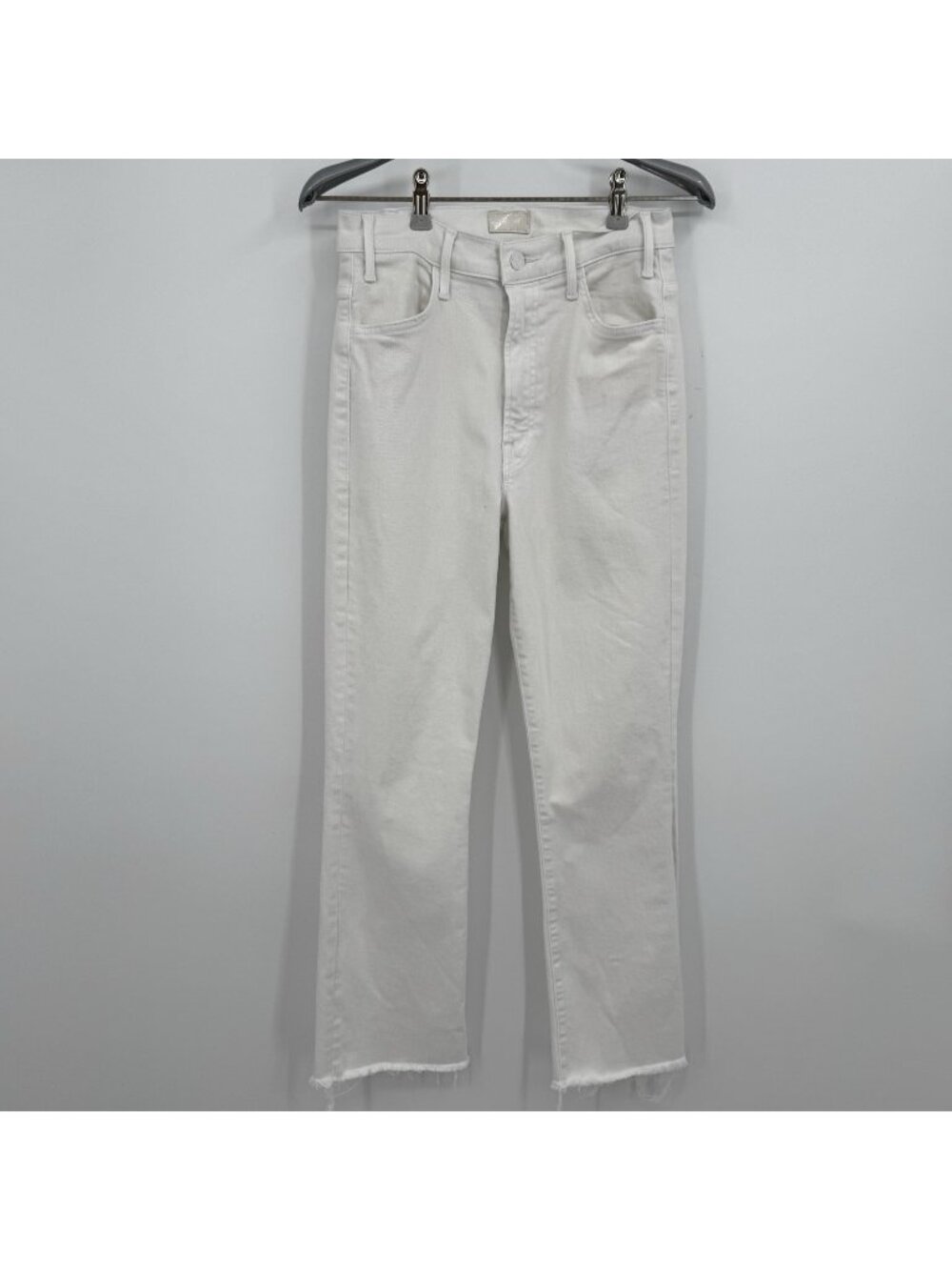 Mother Denim Hustler Ankle Fray Jeans in Fairest of Them All White size 24 00 *